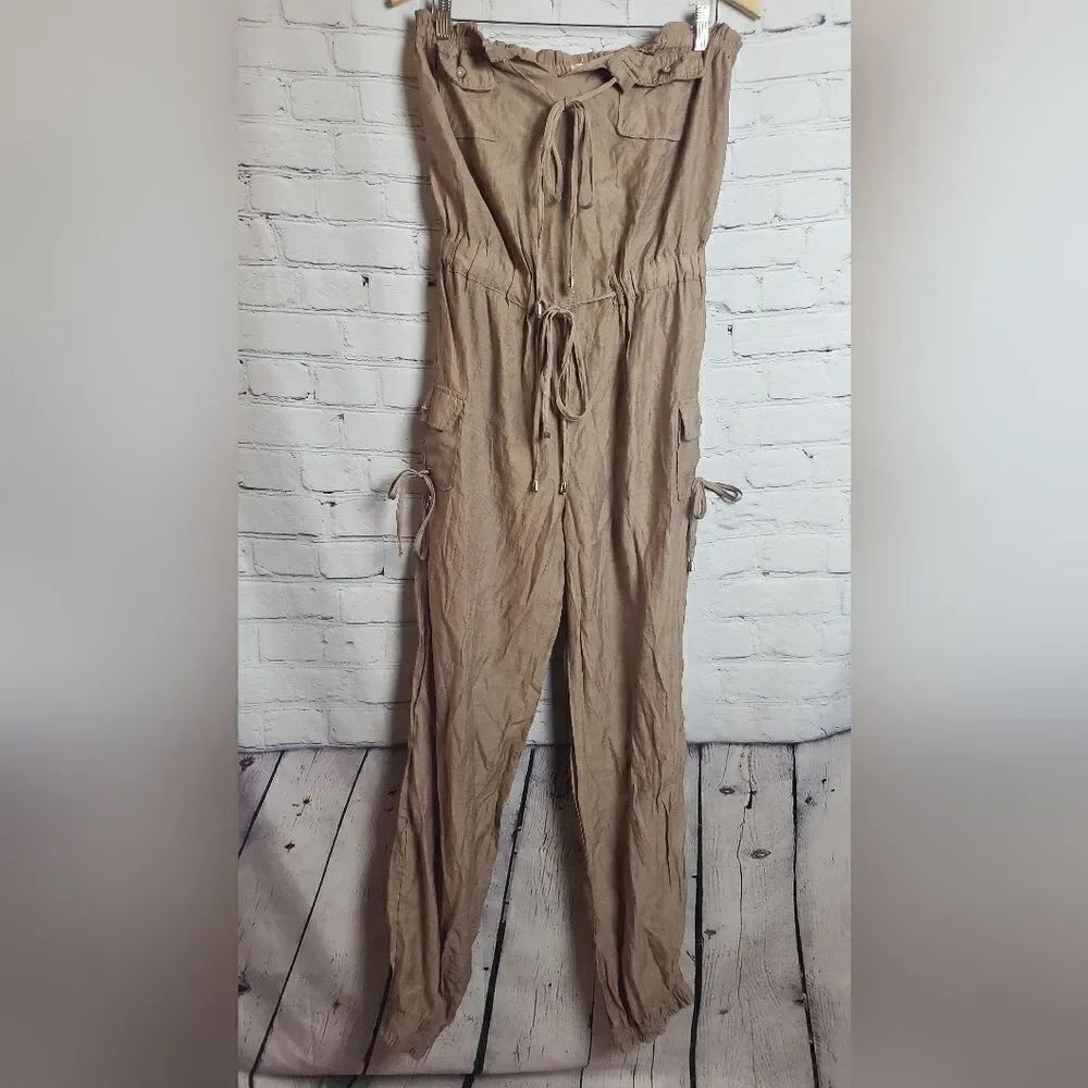 Y2K Lipstick Tan Jumpsuit